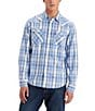 Color:Deshawn Plaid - Image 1 - Levi's® Classic Fit Snap Front Long Sleeve Plaid Western Shirt