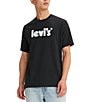Color:Core Poster Caviar - Image 1 - Levi's® Core Poster Logo Short-Sleeve T-Shirt