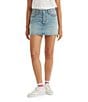Levi's Levi's® Icon Mid Rise Raw Hem Denim Micro Mini Skirt, Color:Blue - Image 3