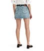 Levi's Levi's® Icon Mid Rise Raw Hem Denim Micro Mini Skirt, Color:Blue - Image 2