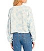 Color:Smaller Moody Tie Dye Starlight Blue - Image 2 - Levi's® Laundry Day Raglan Cropped Crew Neck Sweatshirt