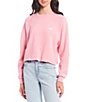 Color:Prism Pink - Image 1 - Levi's® Laundry Day Raglan Cropped Crew Neck Sweatshirt