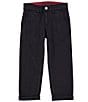 Color:Black - Image 1 - Levi's® Little Boys 2T-7X 502™ Regular Tapered-Fit Twill Chino Pants