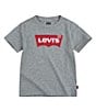 Color:Grey Heather - Image 1 - Levi's® Little Boys 2T-7 Short Sleeve Logo T-Shirt