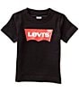 Color:Black - Image 1 - Levi's® Little Boys 2T-7 Short Sleeve Logo T-Shirt