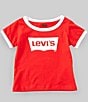 Color:Chinese Red - Image 1 - Levi's® Little Girls 2T-6X Short-Sleeve Batwing Ringer T-Shirt