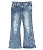 Color:Blue Print - Image 1 - Levi's® Little Girls 4-6X 726 Embroidered Flare Jeans