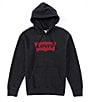 Color:Jet Black - Image 1 - Levi's® Long-Sleeve Batwing Graphic Fleece Hoodie