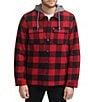 Color:Red/Black - Image 1 - Levi's® Faux Sherpa Lined Plaid Shirt Jacket