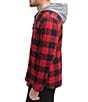 Color:Red/Black - Image 3 - Levi's® Faux Sherpa Lined Plaid Shirt Jacket