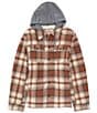 Color:Ombre Brown - Image 1 - Levi's® Faux Sherpa Lined Plaid Shirt Jacket
