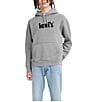 Color:Midtone Heather Grey - Image 1 - Levi's® Men's Relaxed Fit Poster Logo Graphic Hoodie