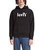 Color:Caviar Black - Image 1 - Levi's® Men's Relaxed Fit Poster Logo Graphic Hoodie