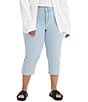 Color:Slate Feeze - Image 1 - Plus Size 311 Shaping Skinny Mid Rise Capri Jeans
