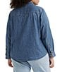 Color:Mighty Fine - Image 2 - Plus Size Button Front Long Sleeve Western Top