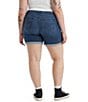 Color:Stop The Confusion - Image 2 - Plus Size Mid-Length Rolled Hem Denim Shorts