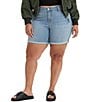 Color:No More Rules - Image 1 - Levi's® Plus Size Mid Rise Cuffed Stretch Denim Shorts