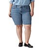 Levi's Plus Size Mid Rise Shaping Bermuda Denim Shorts, Color:Camp Denim - Image 1