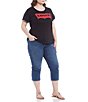 Color:Lapis Amidst - Image 3 - Levi's® Plus Size Shaping Capri Jeans