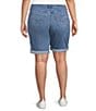 Color:Lapis Ring - Image 2 - Levi's® Plus Size Classic Shaping Rolled Cuff Bermuda Shorts