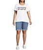 Color:Lapis Ring - Image 3 - Levi's® Plus Size Classic Shaping Rolled Cuff Bermuda Shorts