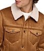 Levi's Levi's® Sherpa Sherpa Zip Front Trucker Jacket, Color:Brown - Image 4