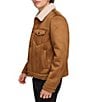 Levi's Levi's® Sherpa Sherpa Zip Front Trucker Jacket, Color:Brown - Image 5