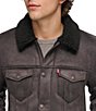 Levi's Levi's® Sherpa Sherpa Zip Front Trucker Jacket, Color:Black - Image 4