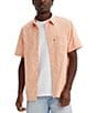 Color:Peach Bloom - Image 1 - Levi's® Short Sleeve Diamond-Print Woven Shirt