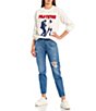 Color:Oxnard Athens Asle - Image 3 - Sky High Rise Destructed Wedgie Icon Fit Ankle Straight Leg Jeans