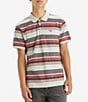 Color:Salt Water - Image 1 - Levi's® Standard Fit Short Sleeve Housemark Striped Polo Shirt