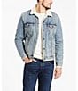 Color:Mustard Wash - Image 1 - Levi's® Type III Sherpa Denim Trucker Jacket