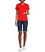 Color:Lapis Midnight - Image 3 - Levi's® Cuffed Mid Rise Stretch Denim Bermuda Shorts
