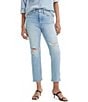 Levi's Levi's® Wedgie High Rise Straight Leg Distressed Jeans, Color:Struck By Lightning - Image 1