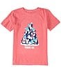 Color:Faded Red - Image 1 - Big Girls 7-14 Short-Sleeve Shine On Penguins Graphic T-Shirt