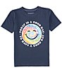 Color:Darkest Blue - Image 1 - Big Girls 7-16 Tie Dye Smile Good Day T-Shirt