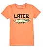 Color:Mango Orange - Image 1 - Little Boys 2T-4T Short Sleeve Later Gator Graphic T-Shirt