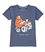 Color:Darkest Blue - Image 1 - Life Is Good Little Boys 2T-4T Short Sleeve Monster Truck Graphic T-Shirt