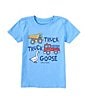 Color:Cornflower Blue - Image 1 - Little Boys 2T-4T Short Sleeve Truck Truck Goose Graphic T-Shirt