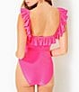 Color:Roxie Pink - Image 2 - Aemma Ruffle One Piece Swimsuit