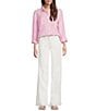 Lilly Pulitzer Aniston Denim High Rise Straight Leg Raw Hem Jeans, Color:Resort White - Image 3