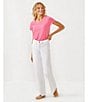Lilly Pulitzer Aniston Denim High Rise Straight Leg Raw Hem Jeans, Color:Resort White - Image 5