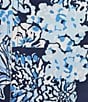 Color:Low Tide Navy Bouquet - Image 3 - Aria Woven Stretch Poplin Bouquet Print Notch V-Neck Sleeveless Shift Dress