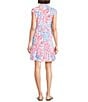 Lilly Pulitzer Arley Sun Sea Sand Print Notch Collar Cap Sleeve Tiered Shirt Dress, Color:Resort White - Image 2