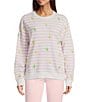 Lilly Pulitzer Ballad Stripe Print Embroidered Crew Neck Long Sleeve Sweatshirt, Color:Pink Muse - Image 1