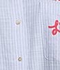 Lilly Pulitzer Bondi Jacaranda Beach Day Embroidered Seacret Stripe Print Point Collar Long Sleeve Coordinating Top, Color:Jacaranda - Image 5