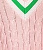 Lilly Pulitzer Brockton Cable Knit V-Neck Long Sleeve Stripe Detail Sweater, Color:Pink Muse - Image 4