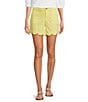 Lilly Pulitzer Buttercup Mid Rise Scallop Shorts, Color:French Yellow - Image 1