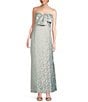 Lilly Pulitzer Carlynn Ditsy Daisy Metallic Brocade Strapless Sleeveless Maxi Dress, Color:Bluette - Image 1