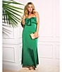 Lilly Pulitzer Carlynn Satin Bow Strapless Side Slit Maxi Dress, Color:Fiddle Leaf - Image 6